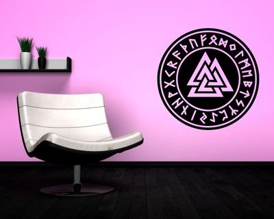 Wandtattoo Valknut mit Runen B - Ansicht 3