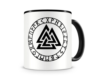 Tasse mit dem Motiv Valknut mit Runen A