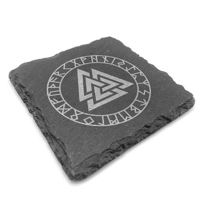 Untersetzer mit Valknut mit Runen Gravur - Ansicht 3