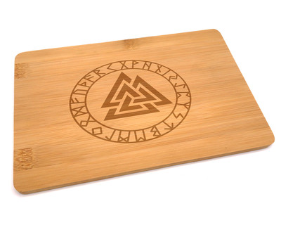Frhstcksbrettchen mit Valknut Runen Gravur
