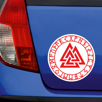 Valknut mit Runen C Aufkleber gedruckt - Ansicht 3