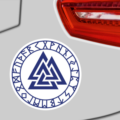 Valknut mit Runen C Aufkleber gedruckt - Ansicht 4