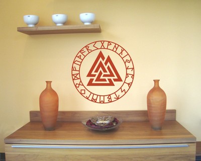 Wandtattoo Valknut mit Runen C - Ansicht 2