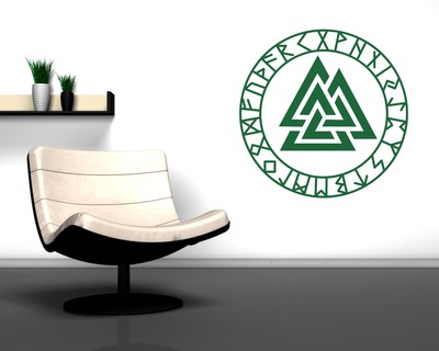 Wandtattoo Valknut mit Runen C - Ansicht 3
