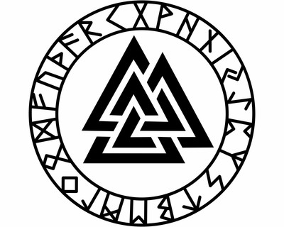 Wandtattoo Valknut mit Runen C