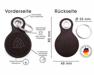 Schlsselanhnger Valknut mit Runen - Ansicht 3