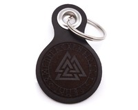 Schlsselanhnger Valknut mit Runen Schlsselanhnger Modellnummer  dunkel braun/graviert