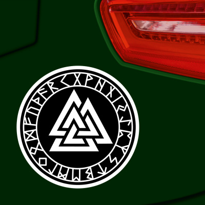 Valknut mit Runen D Aufkleber gedruckt - Ansicht 2