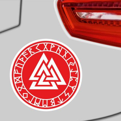 Valknut mit Runen D Aufkleber gedruckt - Ansicht 3