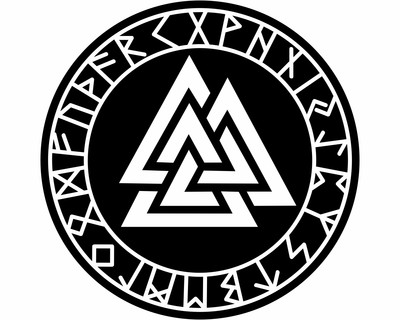 Wandtattoo Valknut mit Runen D