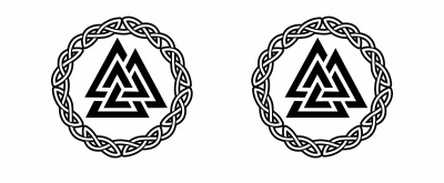 Tasse mit dem Motiv Valknut mit Knoten A - Ansicht 2