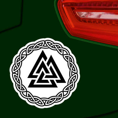 Valknut mit Knoten A Aufkleber gedruckt - Ansicht 2