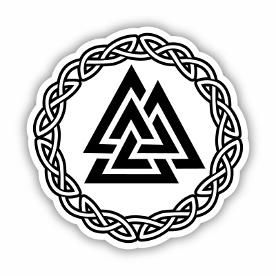 Valknut mit Knoten A Aufkleber gedruckt