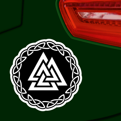 Valknut mit Knoten B Aufkleber gedruckt - Ansicht 2