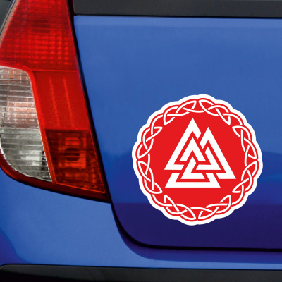 Valknut mit Knoten B Aufkleber gedruckt - Ansicht 3