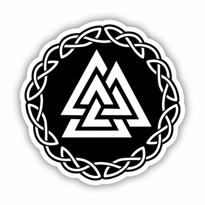 Valknut mit Knoten B Aufkleber gedruckt