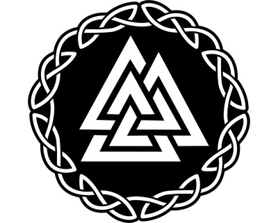 Aufkleber Valknut mit Knoten B