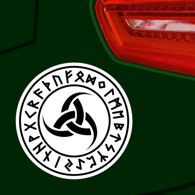 Odins Drei Hrner mit Runen A Aufkleber gedruckt - Ansicht 2