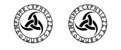 Tasse mit dem Motiv Odins drei Hrner mit Runen A - Ansicht 2