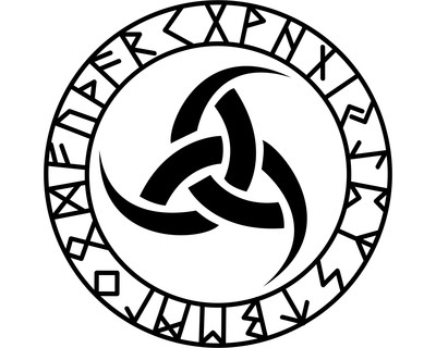 Aufkleber Odins Drei Hrner mit Runen C - Ansicht 1