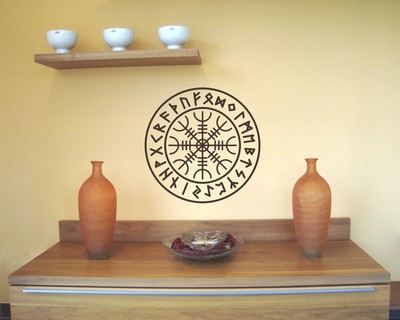 Wandtattoo Aegishjalmur mit Runen A - Ansicht 3