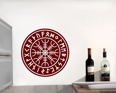 Wandtattoo Aegishjalmur mit Runen B - Ansicht 2