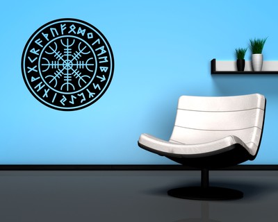 Wandtattoo Aegishjalmur mit Runen B - Ansicht 3