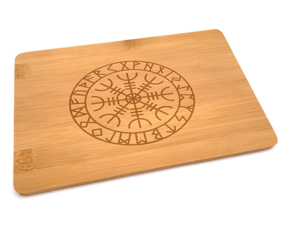 Frhstcksbrettchen mit Aegishjalmur Runen Gravur