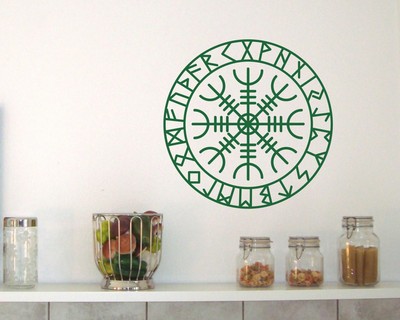 Wandtattoo Aegishjalmur mit Runen C - Ansicht 3