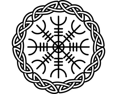 Aufkleber Aegishjalmur mit Knoten A - Ansicht 1