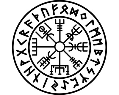 Aufkleber Vegvisir mit Runen A