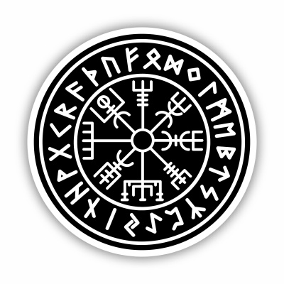 Vegvisir mit Runen B Aufkleber gedruckt