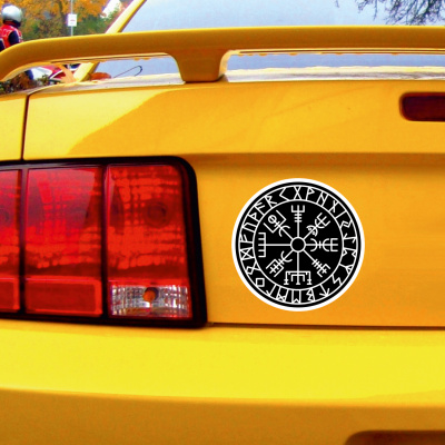 Vegvisir mit Runen D Aufkleber gedruckt - Ansicht 2