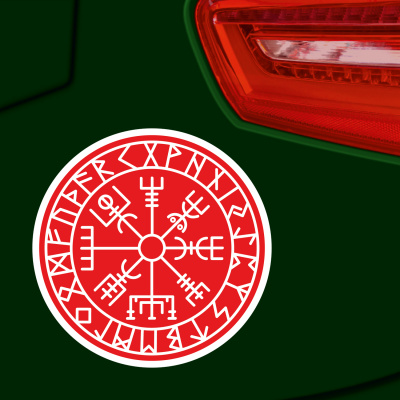 Vegvisir mit Runen D Aufkleber gedruckt - Ansicht 3