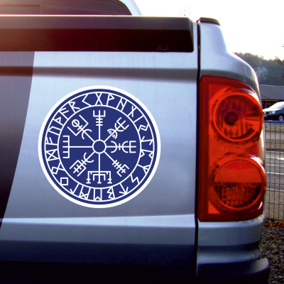 Vegvisir mit Runen D Aufkleber gedruckt - Ansicht 4