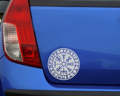 Aufkleber Vegvisir mit Runen D Aufkleber