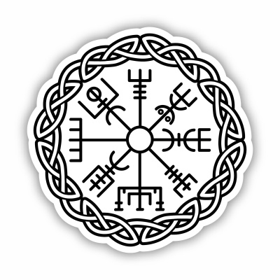 Vegvisir mit Knoten A Aufkleber gedruckt