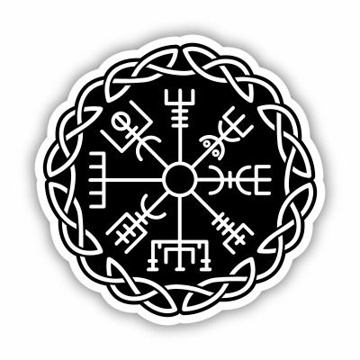 Vegvisir mit Knoten B Aufkleber gedruckt