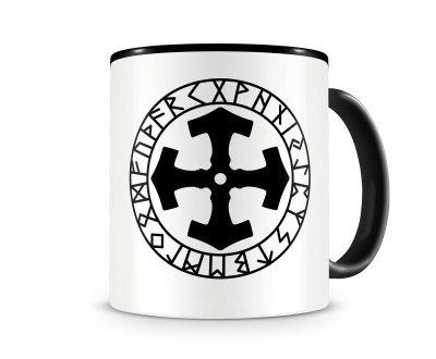 Tasse mit dem Motiv Mjlnir mit Runen A