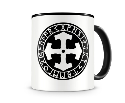 Tasse mit dem Motiv Mjlnir mit Runen B Tasse