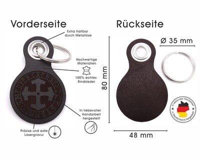 Schlsselanhnger Mjlnir im Kreis mit Runen - Ansicht 3
