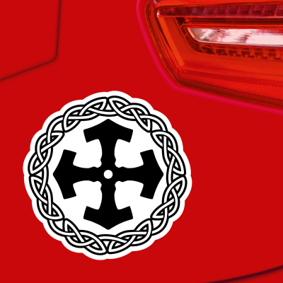 Mjlnir im Kreis mit Knoten A Aufkleber gedruckt - Ansicht 2