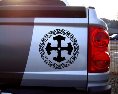 Aufkleber Mjlnir im Kreis mit Knoten A - Ansicht 2