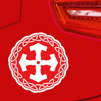 Mjlnir im Kreis mit Knoten B Aufkleber gedruckt - Ansicht 3