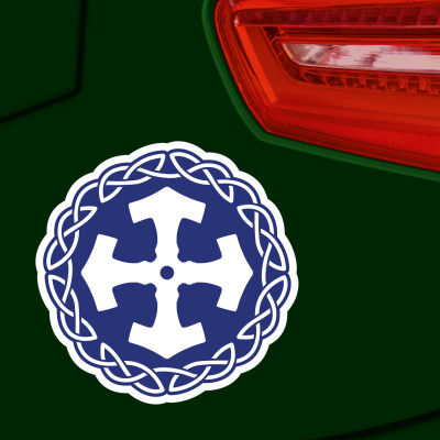 Mjlnir im Kreis mit Knoten B Aufkleber gedruckt - Ansicht 4