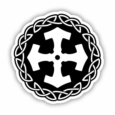 Mjlnir im Kreis mit Knoten B Aufkleber gedruckt