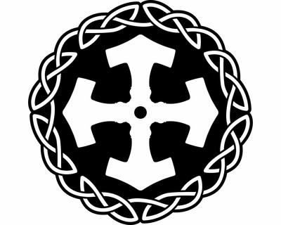 Wandtattoo Mjlnir im Kreis mit Knoten B