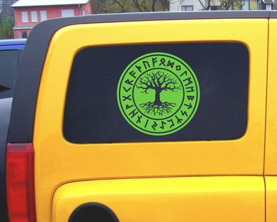 Aufkleber Yggdrasil mit Runen B - Ansicht 3