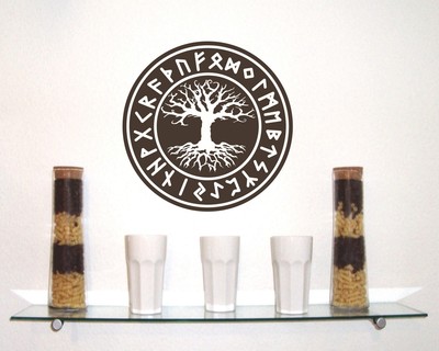 Wandtattoo Yggdrasil mit Runen B - Ansicht 2