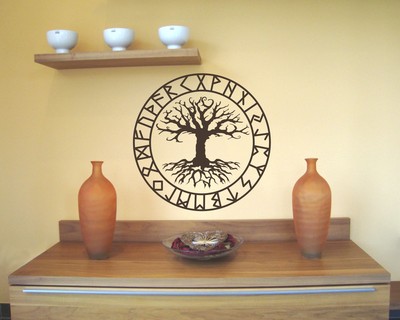 Wandtattoo Yggdrasil mit Runen C - Ansicht 3